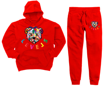 LEVELS PUZZLE FACE (RED) JOGGER SET